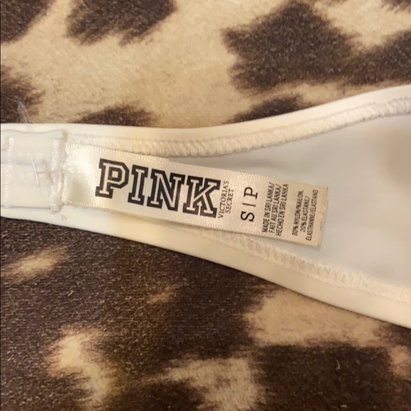 PINK strapless white sequin swimsuit top - Picture 3 of 3